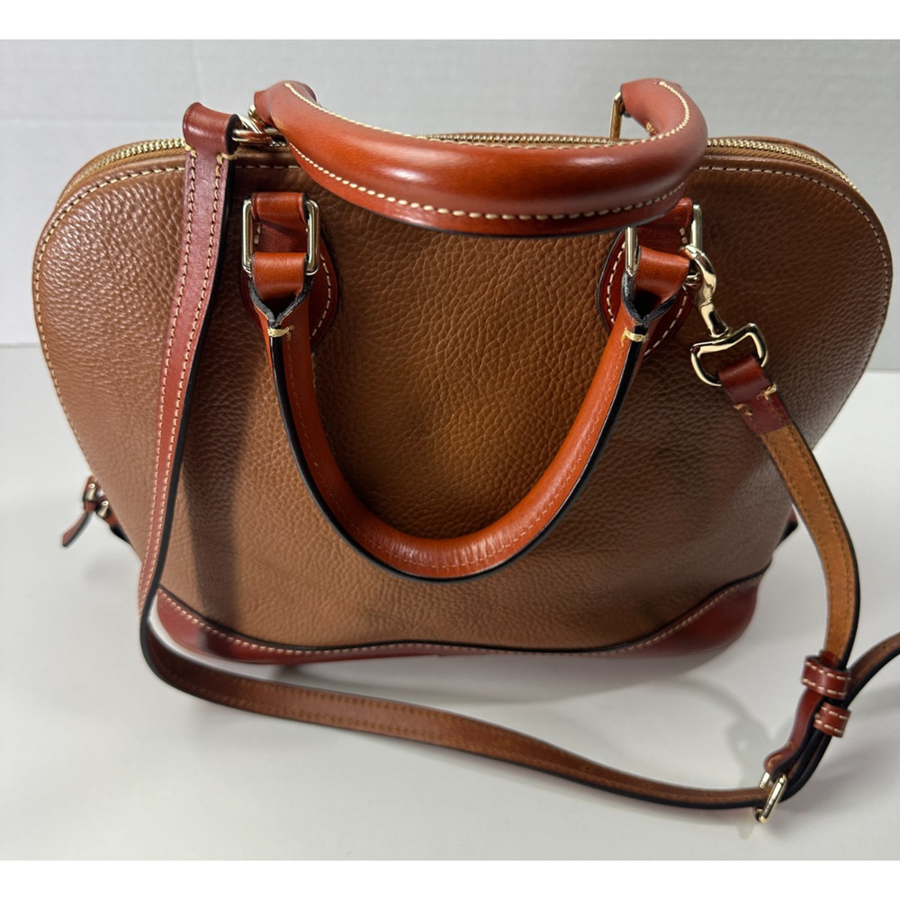 Dooney & Bourke Pebble Grain Zip Zip Satchel Tan Brown Purse Leather Handbag - Picture 16 of 16